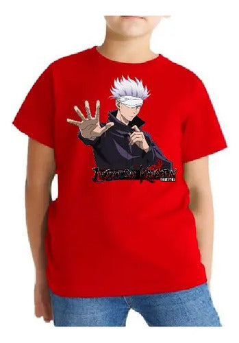 Polera Color Algodón 100% Niños Satoru Gojo Jujutsu Kaisen 2