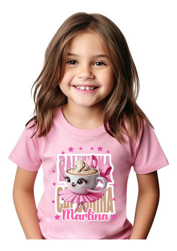 Polera Ballerina Capuccina Niñas Personalizada Algodón 100%