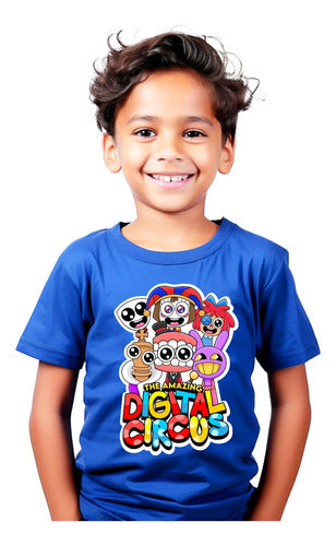 Polera Circo Digital Personalizada Niños Algodón 100%