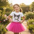 Disfraz Vestido Kuromi D2 Personalizado Polera + Tutú Niñas  Detalles Glitter
