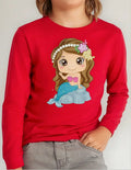 Polera Manga Larga Algodón Niñas Sirena