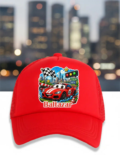 Jockey Personalizado Auto Rojo Car Niño Ajustable Rojo S Auto Rojo Car