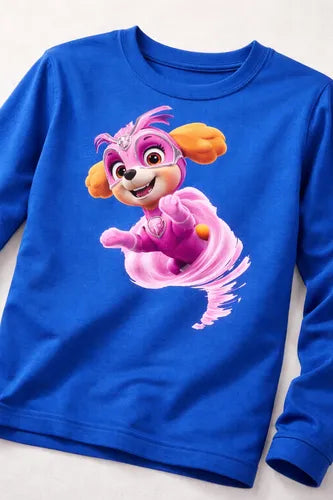Polera Manga Larga Algodón Niñas Skye Mighty Paw Patrol