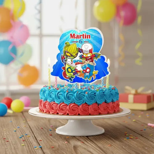 Vela De Cumpleaños Super Zing Personalizada Niños Decorativa
