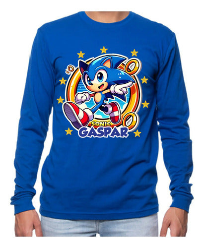 Polera Manga Larga Circo Digital Personalizada Niños Algodón