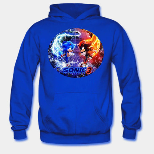 Polerón Canguro Algodón Niños Sonic 3 Película Shadow