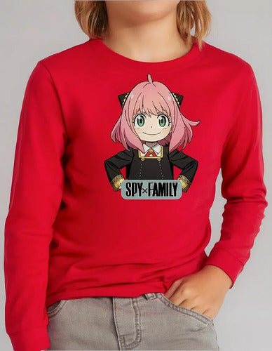 Polera Manga Larga Algodón Niñas Anya Spy X Family  2