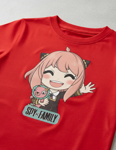 Polera Color Algodón 100% Niña Anya Spy X Family Cat