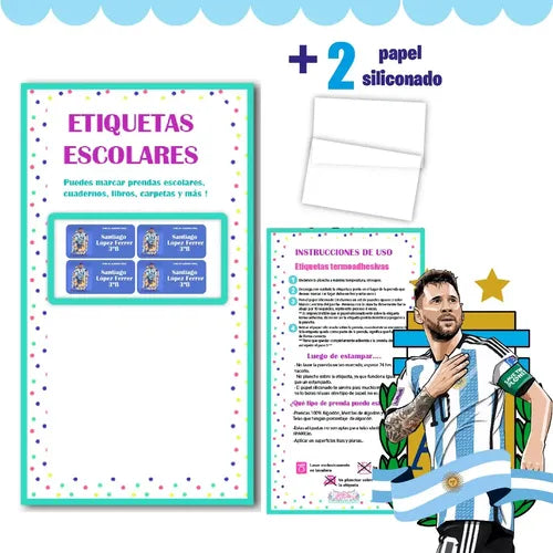 Etiquetas Escolares Personalizadas Messi Ropa Utiles