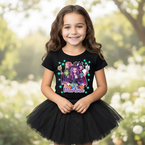 Disfraz Huntrix Halloween Polera Tutu Guerreras K Pop Personalizado Niñas