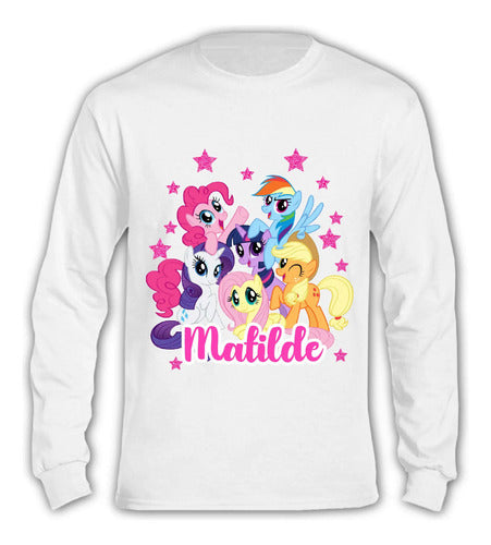 Polera My Little Pony Personalizada Niña Manga Larga
