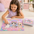 Puzzle Rompecabezas Personalizado Gatitas Kawaii Nombre