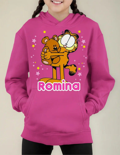 Polerón Garfield Personalizado Niñas Algodón