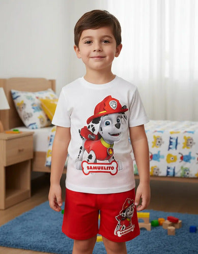 Pijama Marshall Paw Patrol Personalizado 2 Niños100%algodón
