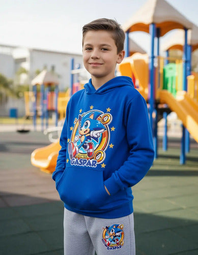 Buzo Sonic Poleron Pantalon Personalizado Niños