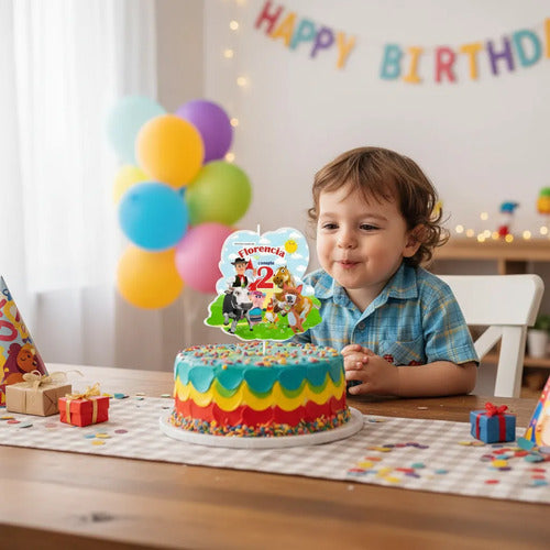 Vela De Cumpleaños La Granja De Zenon Niños Personalizada