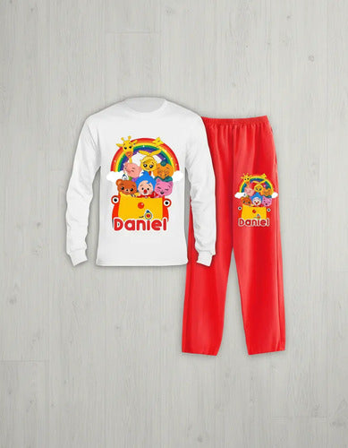 Pijama Largo Plim Plim Niños Algodón Personalizado