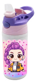 Botella Agua Huntrix Demon Hunters K Pop Rumi Blanco