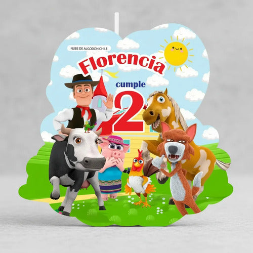 Vela De Cumpleaños La Granja De Zenon Niños Personalizada
