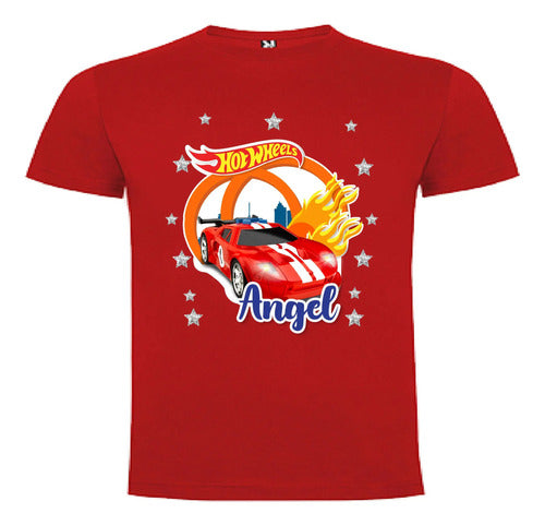 Polera Hot Wheels Personalizada  Algodón 100% Manga Corta