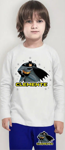 Pijama Largo Batman Algodón Personalizado Niño