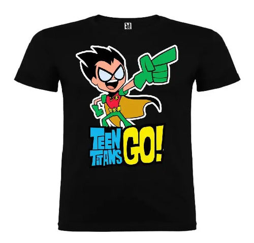 Polera Color Algodón 100% Niños Robin Titanes