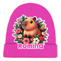 Gorro Lana Capibara Personalizado Niñas Rosa Talla Niñas