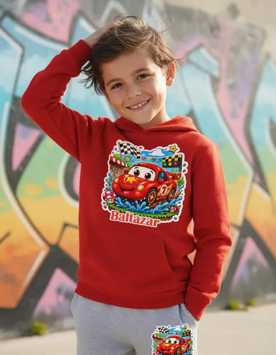 Buzo Auto Car Rojo Personalizado Niños Conjunto Deportivo 2