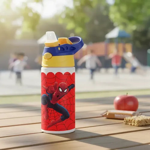 Botella Agua Colegio Spiderman Niños Flex