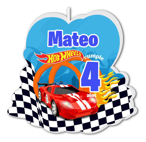 Vela De Cumpleaños Hot Wheels Personalizada