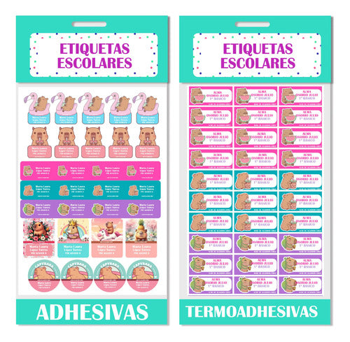 Etiquetas Escolares Personalizadas Capibara Niña Utile Ropa