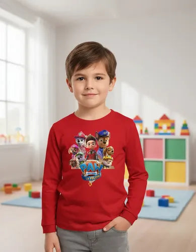 Polera Manga Larga Algodón Niños Paw Patrol Pelicula