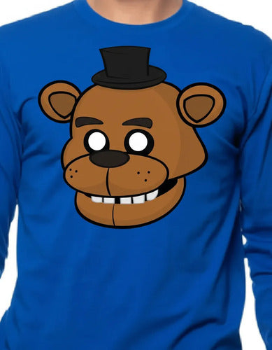 Polera Manga Larga Algodón Niños Freddy Five Night Fnaf