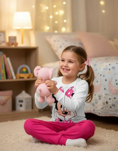 Pijama Largo Minnie 2 Niñas 100% Algodón Personalizado