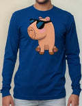 Polera Manga Larga Algodón Niños Capibara Capybara Lentes