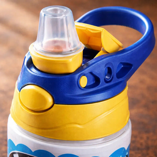 Botella Agua Niño Térmica Escolar Personalizada Auto Car Roj Blanco