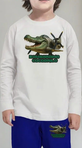 Pijama Largo Niños Algodon Cocodrilo Bombardino Brainrot