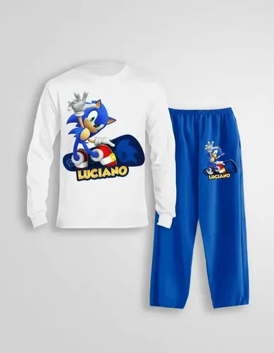 Pijama Largo Sonic 2 Regalo Cumpleaños Navidad Niños