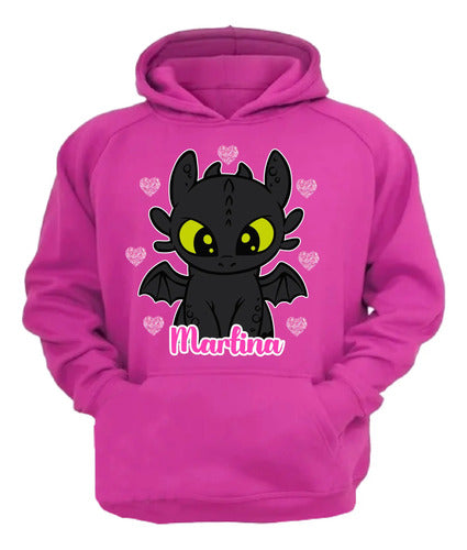 Polerón Canguro Chimuelo Dragon Niñas Personalizado Algodón