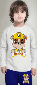Pijama Largo Rubble Paw Patrol Algodón Niños Personalizado 1