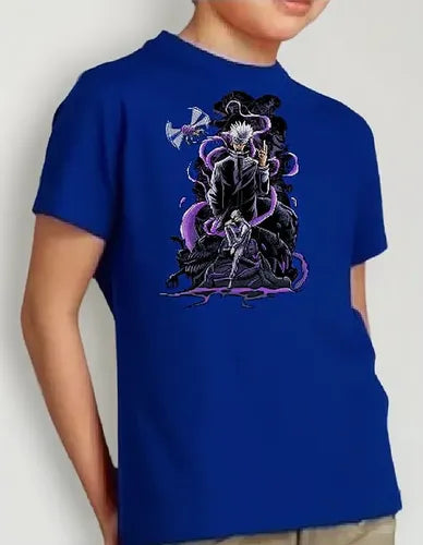 Polera Color Algodón 100% Niños Satoru Gojo Jujutsu Kaisen