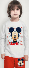 Pijama Largo Mickey Mouse 100% Algodón Personalizado Niños