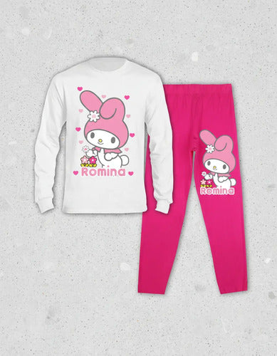 Pijama Largo My Melody Niñas Personalizado Algodon