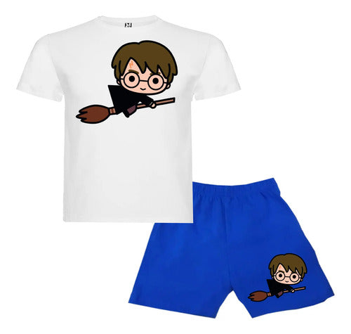 Pijama Corto Niños Algodon Harry Potter Escoba