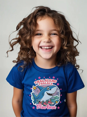 Polera Tralalero Tralala Niñas Personalizada Algodón 100%