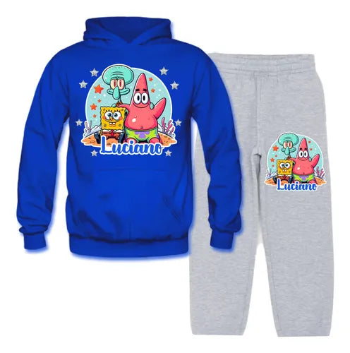 Buzo Bob Esponja Patric Poleron Pantalon Personalizado Niños