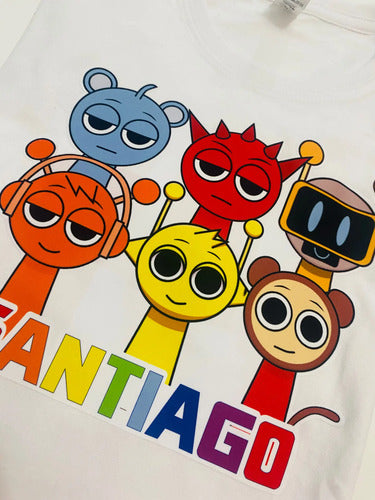 Polera Sprunki Personalizada Niños Manga Larga 100% Algodon