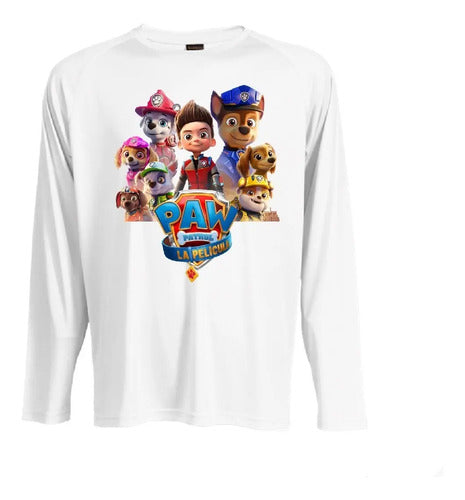 Camiseta Polar Manga Larga Polera Niño Paw Patrol Pelicula