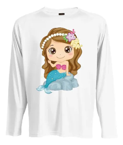 Camiseta Polar Manga Larga Polera Niñas Sirena
