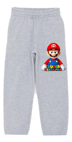 Buzo Mario Bros Poleron Pantalon Personalizado Niños